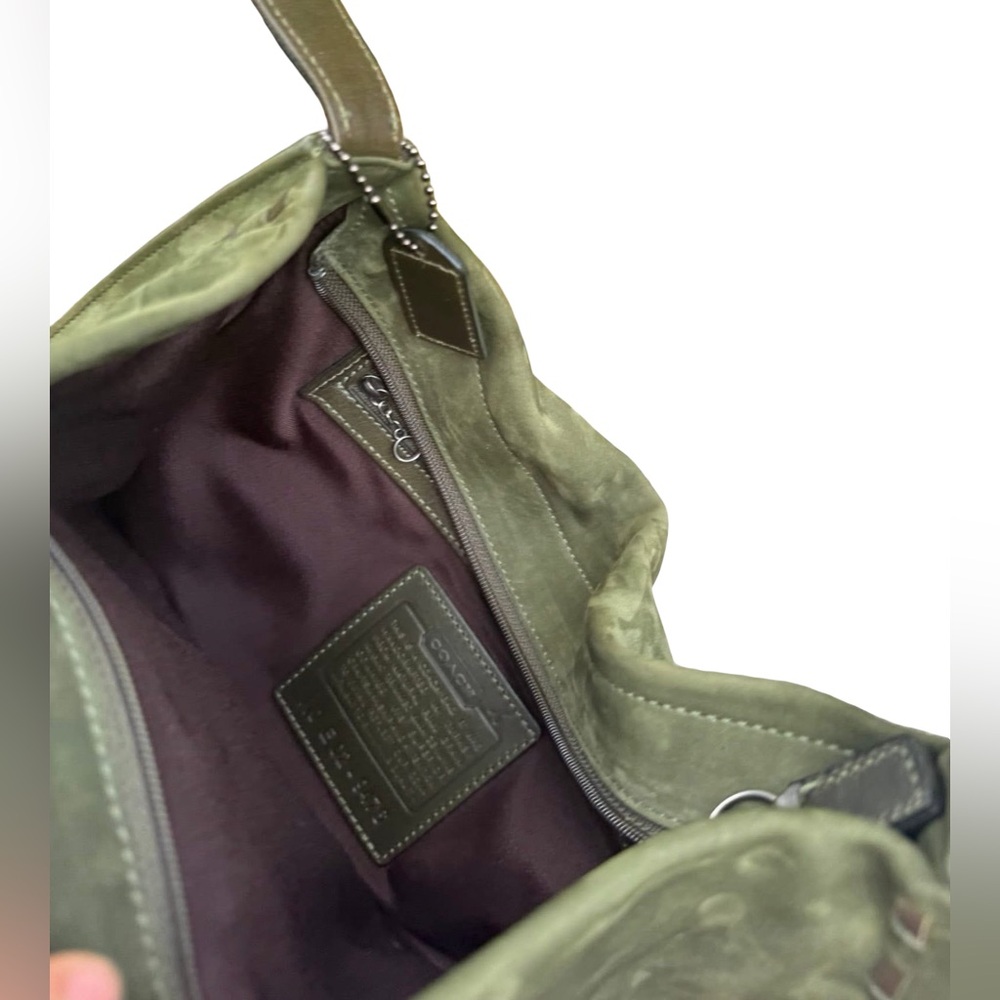 SOLD Vintage Coach West End Olive Suede Hobo Shoulder Bag #9476 - Picture 3 of 11